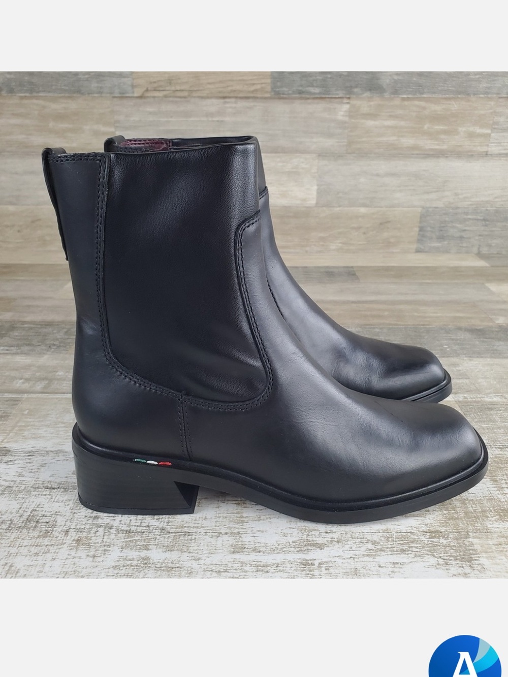 FRANCO SARTO Women's Black Leather Ankle Boots